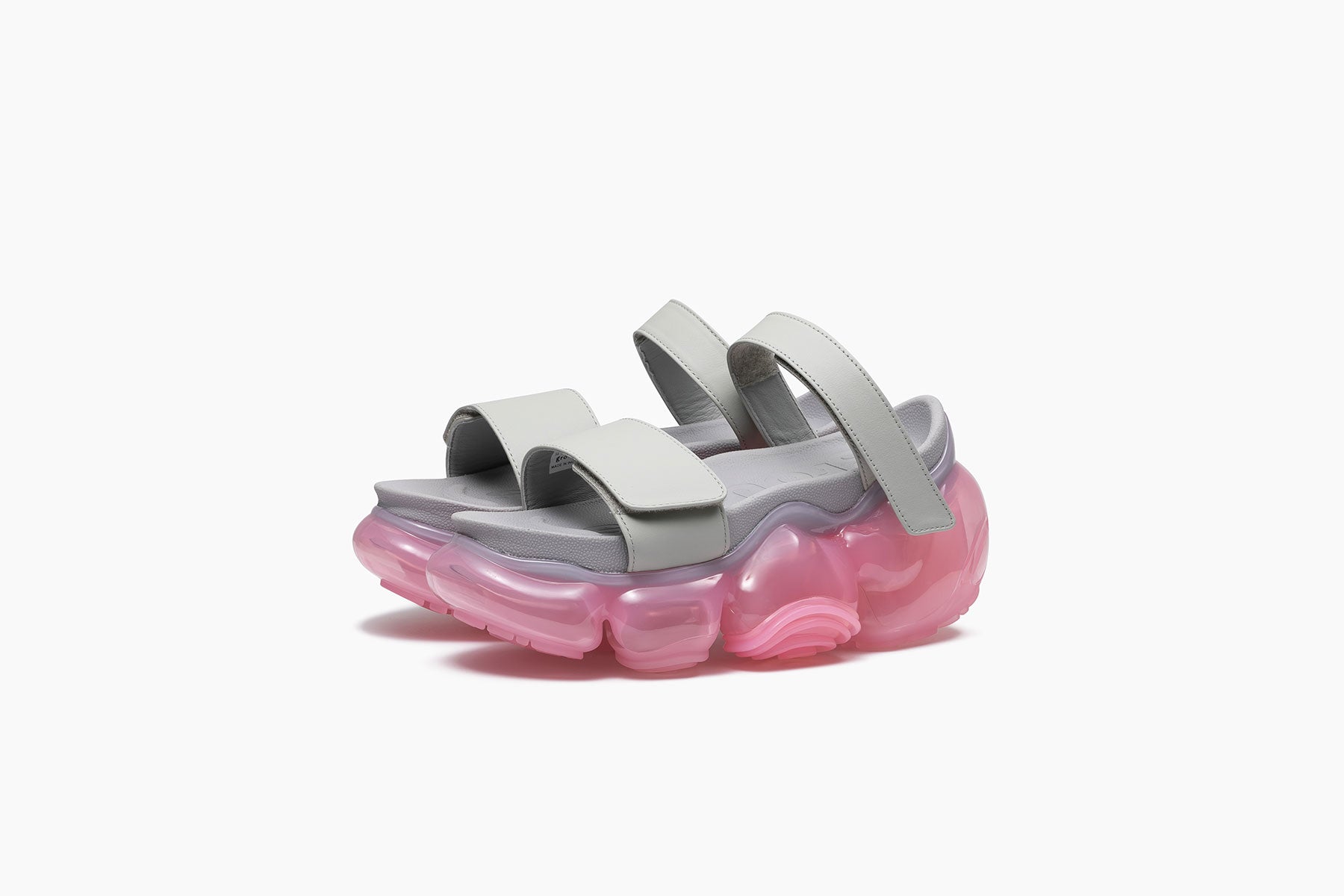 grounds MOOPIE LEATHER SANDAL GRAY / PINK