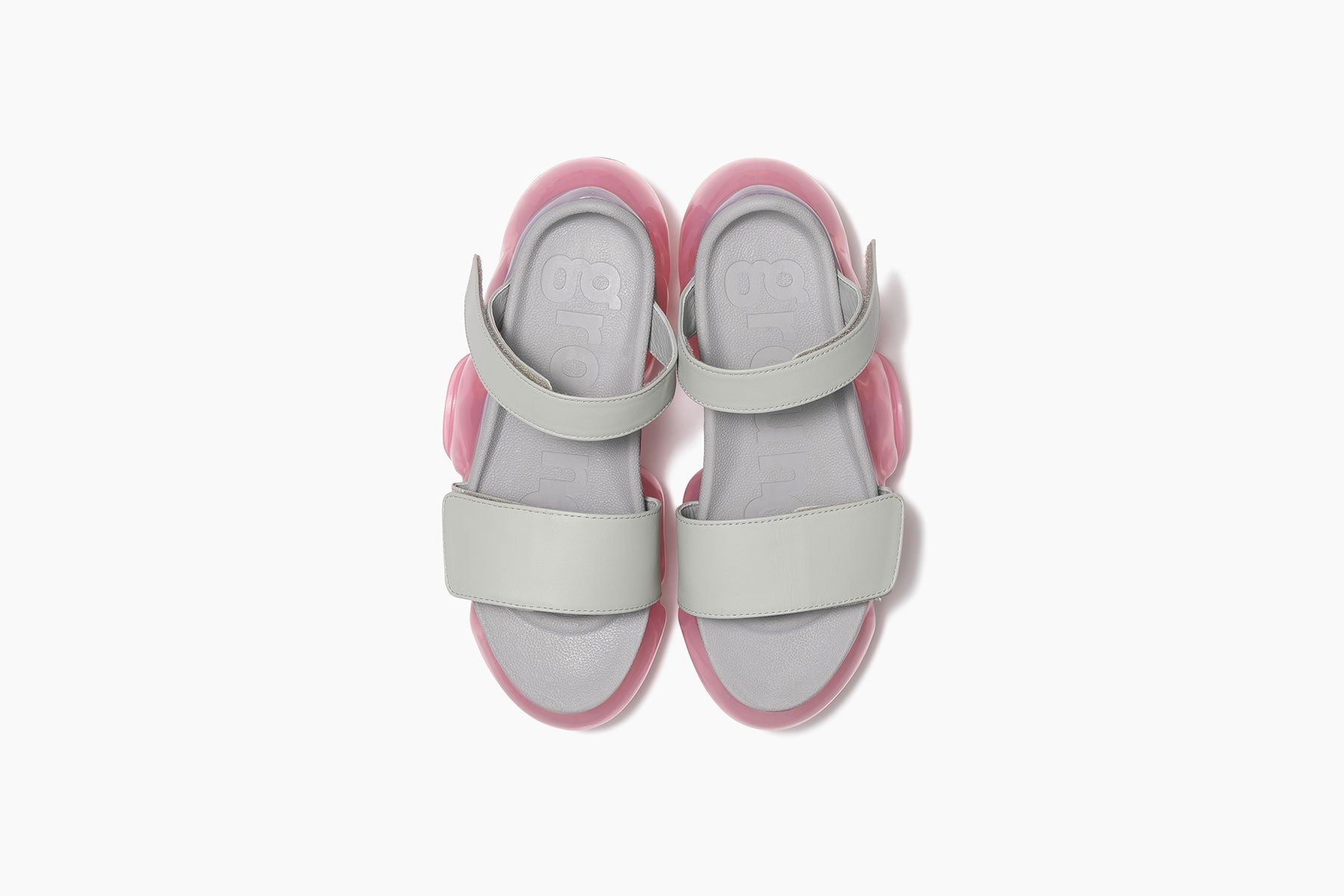 grounds MOOPIE LEATHER SANDAL GRAY / PINK