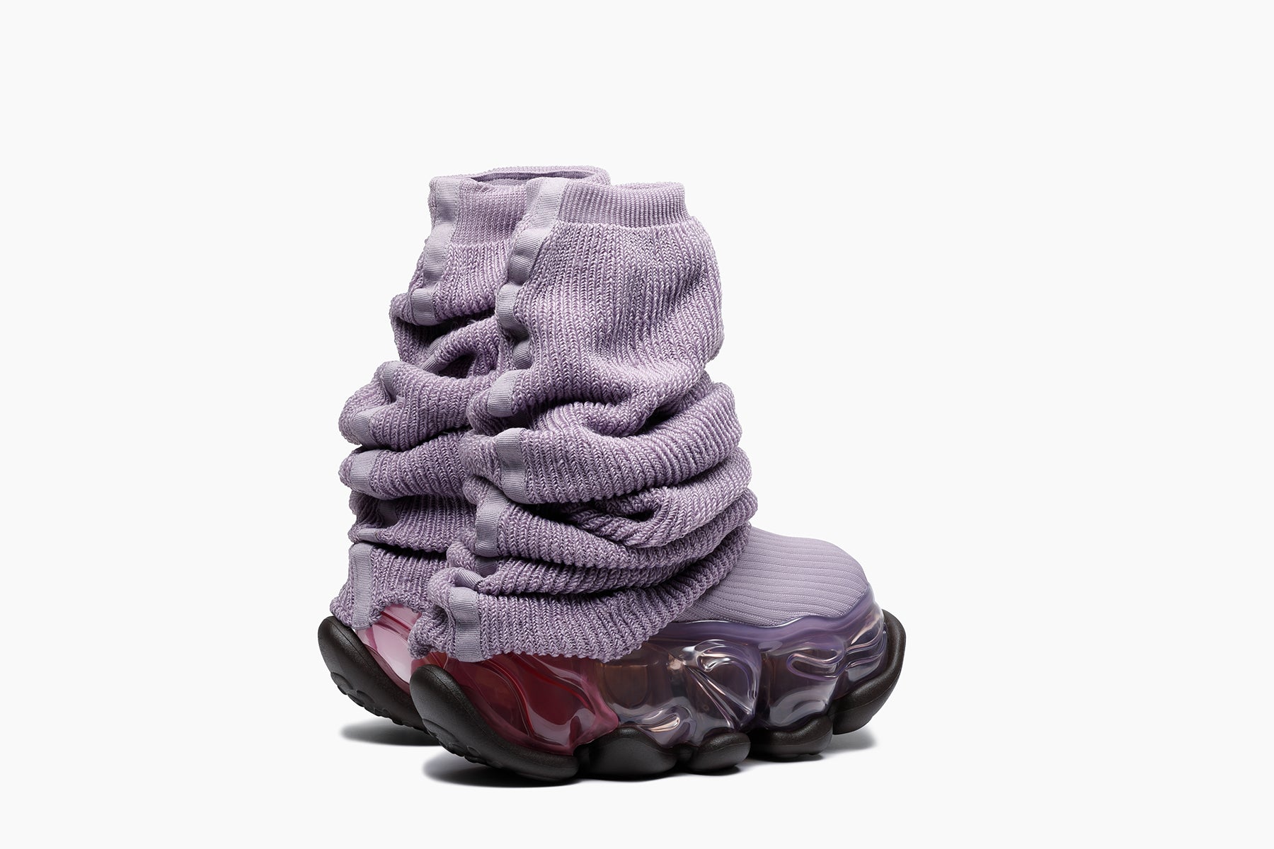 grounds SKYSCRAPER LOOSE SOCKS KNIT　PURPLE / DIRTY PINK