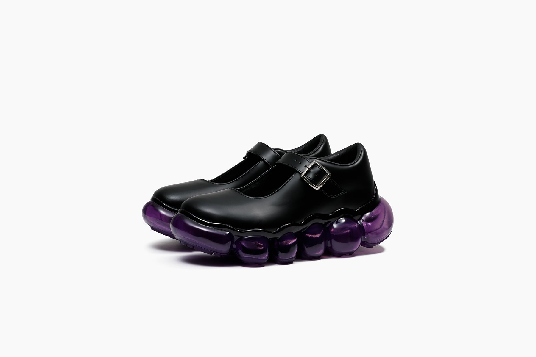 grounds JEWELRY PEBBLE　BLACK LEATHER / PURPLE
