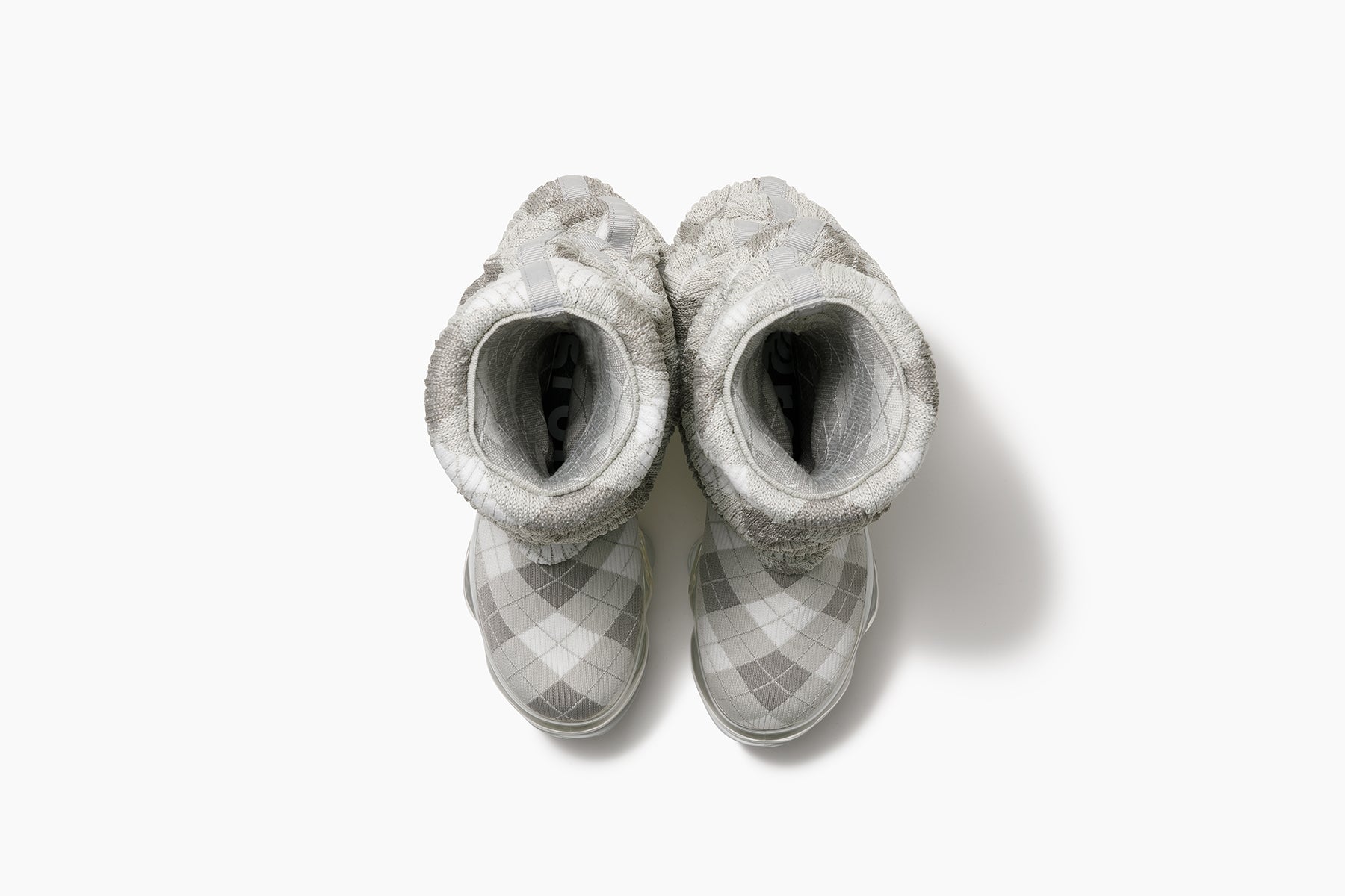 grounds SKYSCRAPER LOOSE SOCKS KNIT GRAY MIX ARGYLE / CLEAR