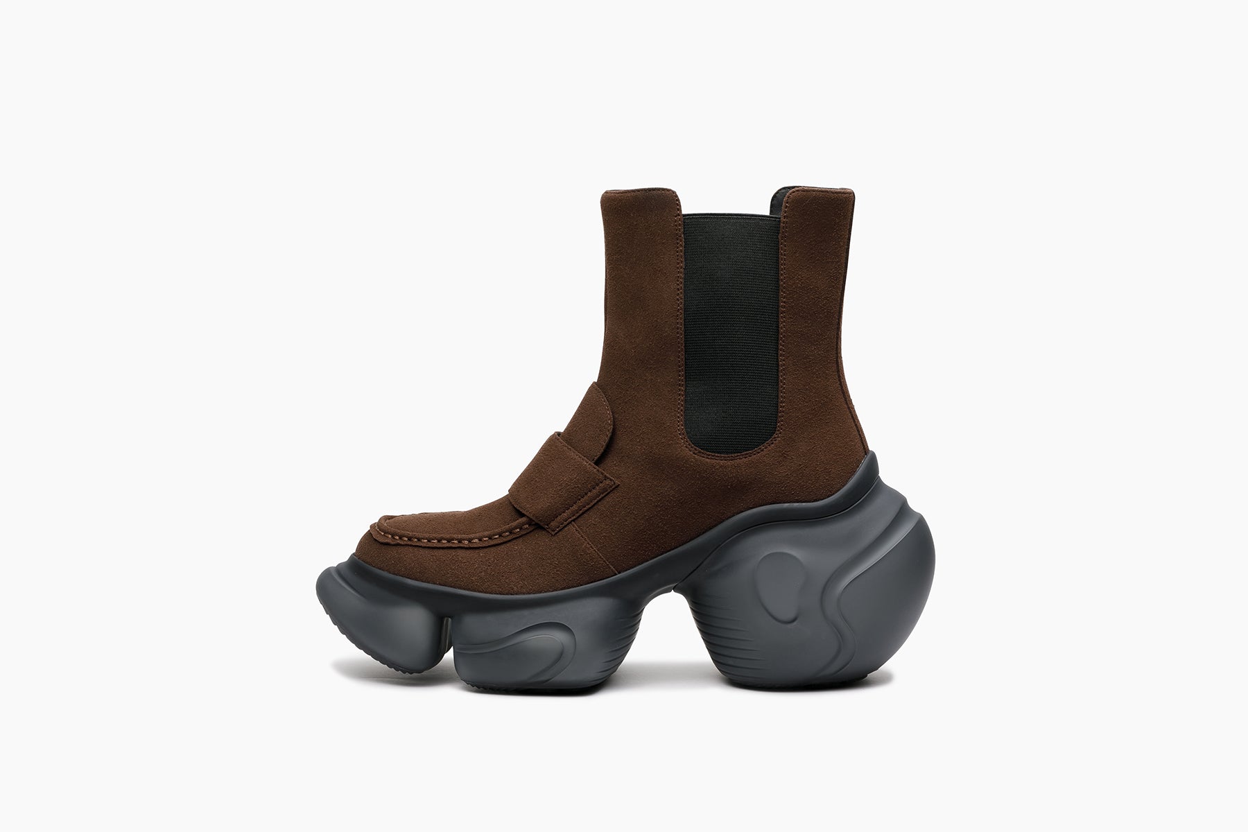 grounds LOOPIE LOAFER BOOTS BROWN SUEDE / BLACK MATTE